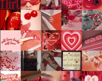 Red Aesthetic Wall Collage