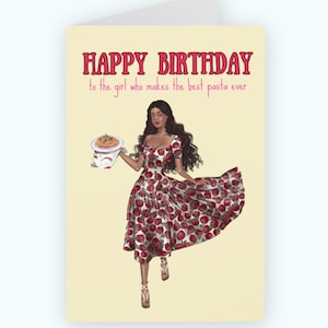 Pasta Queen - Cartão de Feliz Aniversário para Imprimir