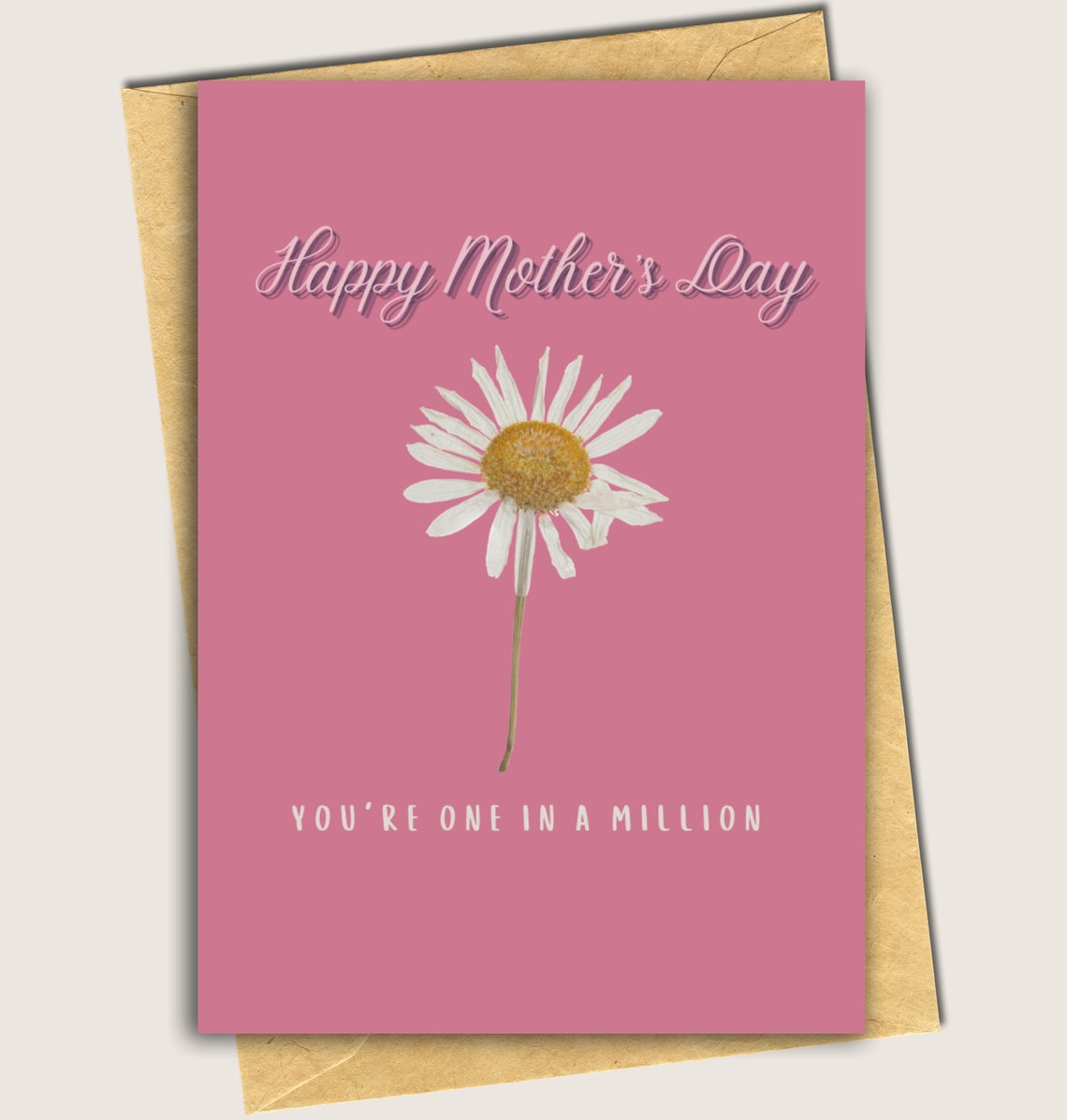 Happy mothers day daisy print floral greeting card  etsy