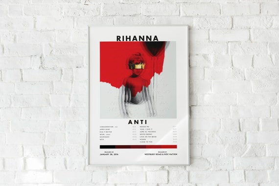 Rihanna Poster Anti Album Cover Poster DIGITAL Print Tracklist | Etsy