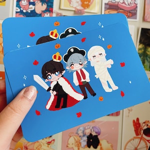 FFXIV Ishgard Halloween Print | FFXIV Art Print | FF14 Art Print | Aymeric, Haurchefant, Estinien | Final Fantasy 14 | Final Fantasy XIV