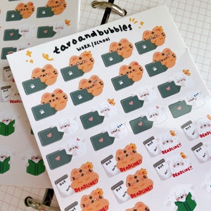 Work/School TaroandBubbles Planner Stickers | Journal Stickers | Diary Stickers | Cute Stationery | Kawaii Stationery | Cute Stickers