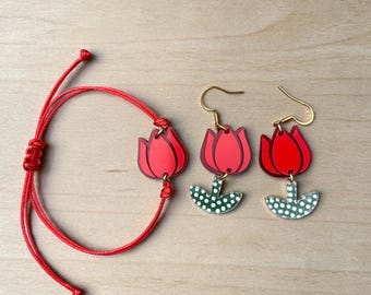 Tulpanörhängen och/eller armband