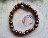 Bracelet "Buddha" en perles de bois, bracelet zen