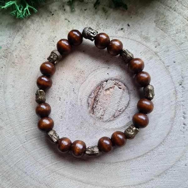 "Buddha"-Armband aus Holzperlen, Zen-Armband