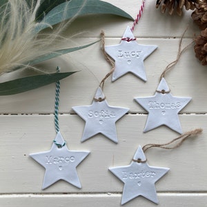 Personalised Clay Star Christmas Decoration/Thank You Gift/Personalised Present/Christmas Gift/Teacher All Handmade & Embossed image 6