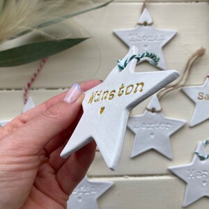 Personalised Clay Star Christmas Decoration/Thank You Gift/Personalised Present/Christmas Gift/Teacher All Handmade & Embossed image 7