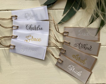 Personalised Handwritten Vellum Gift Tags / Wedding Favour Tags / Birthday Tags / Handwritten Custom Calligraphy / Luggage Labels