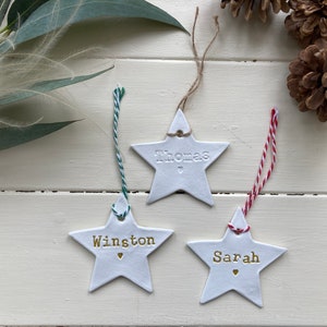 Personalised Clay Star Christmas Decoration/Thank You Gift/Personalised Present/Christmas Gift/Teacher All Handmade & Embossed image 8