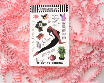 Norie and Rose Co./ Meditation III/Girl Empowerment/ 15 Journaling Stickers/ Matte Stickers Sheet