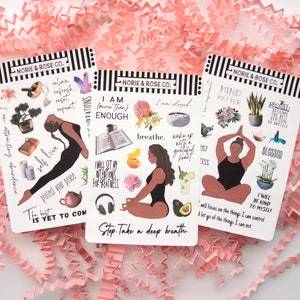 Norie and Rose Co./ Meditation Yoga/ 3 Page Sticker Sheet Bundle Set/ Journaling Stickers/ Sticker Pack/ Planner Stickers