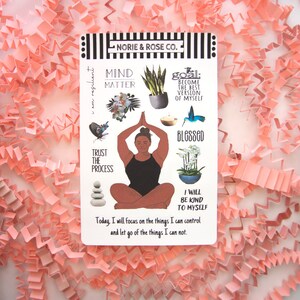 Norie & Rose Co./ Mental Health/ Meditation II/ Yoga/ Girl Empowerment/ Body Positive/ 15 Stickers/ Journaling Positive Sticker Sheet