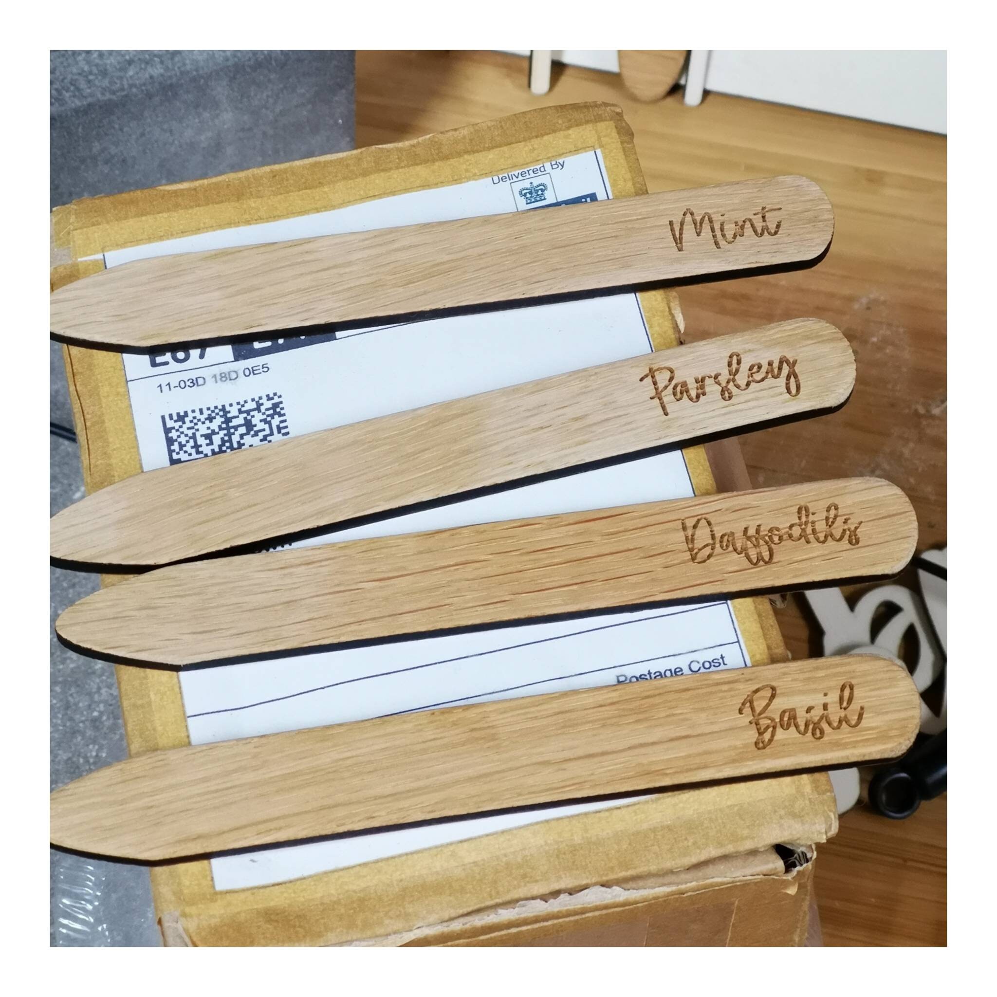 Set of 5 Wooden Plant Labels. Made to Order. Suitable for Seed Etsy UK