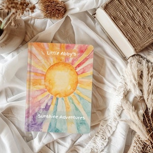 Diario de tapa dura Sunshine Adventure Kids, cuaderno de escritura personalizado, regalos para mamá primeriza, hija, niño, madre, cubierta mate, personalizado