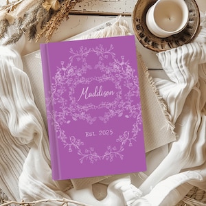 Diario francés Toile de Vouy, tapa dura mate personalizada, regalo para madre primeriza, compromiso, dama de honor, cartas para mi hija, regalo de cumpleaños para mamá.