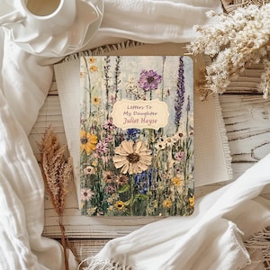Diario de tapa dura personalizado con flores silvestres, cartas para mi hija, regalo personalizado, regalo del Día de la Madre para mi hijo, cuaderno diario para exteriores