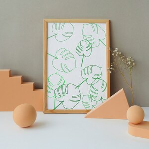 Monstera Poster | Digitaler Druck | Digitales Poster | Digital Print | LineArt | Monsterablätter