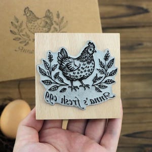 Tampon nom personnalisé Oeufs frais de la ferme, Tampon en carton d'oeufs, Tampon en carton de canard, Tampon en carton d'oeufs de caille, Tampon en carton de poulet, Cadeau de fête des mères