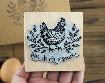 Boerderij verse eieren aangepaste naamstempel, stempel eierdoos, stempel eendendoos, stempel kwarteleitje, stempel kipdoos, stempel kipdoos, Moederdagcadeau