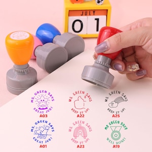 Custom Teacher Stamps- Best Review Teacher Stamp,Personalized Name Teacher Stamp, Homework Grading Stamp, Teacher Gift