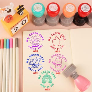 Aangepaste lerarenstempels: gepersonaliseerde naam leraarstempel, huiswerkstempel, briefpapier leraar, kerstcadeau leraar