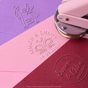 Custom Wedding Embosser - Logo Stamp, Envelope And Invitation Embosser, Save The Dates, DIY Gift For Newlywed Couple