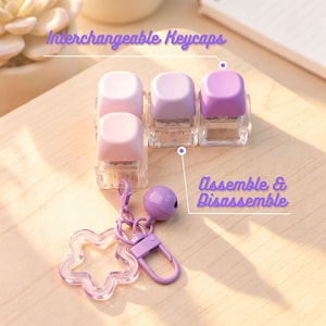 Mekaniskt tangentbord Fidget-present - Sammankopplande nyckelring, nyhetsstrumpbyxa, Clicky-skrivbordsleksak, rolig spelpresent