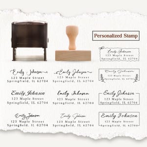 Gepersonaliseerde retouradresstempel, rubberen stempel, zelfinktende retouradresstempel, gepersonaliseerde adresstempel, aangepaste stempel, ronde/vierkante stempel