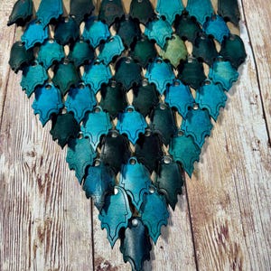 Handmade Leather Dragon Scale Armor Panel – Belt Loop Attachment – Cosplay, LARP, Fantasy Costume, Renaissance Faire