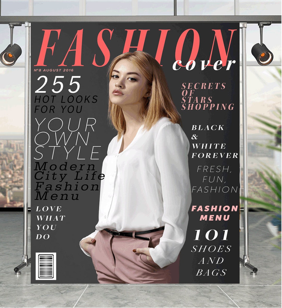 Customized Magazine Backdrop Magazine Cover Backdrop, Magazine Cover Step Repeat Backdrop Logo ...