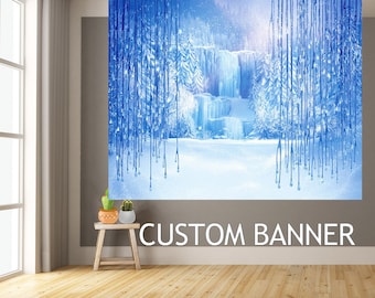 Frozen Winter Wonderland Backdrop: Custom Birthday Party Decoration