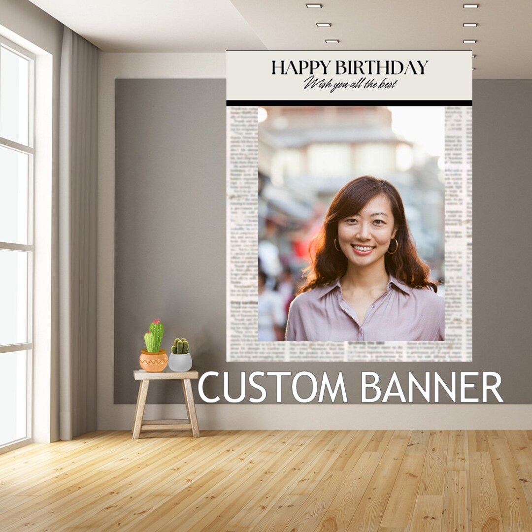 The Birthday Chronicle Custom Backdrop,newspaper From the Day and Year ...