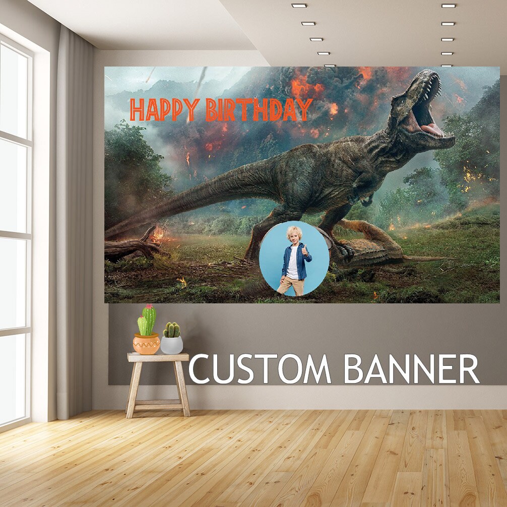 Jurassic World Dinosaur Round Photo Backdrop Kid Birthday Party Photography  Background Circle Cover Decor Banner Poster Photo Booth Backdrop 