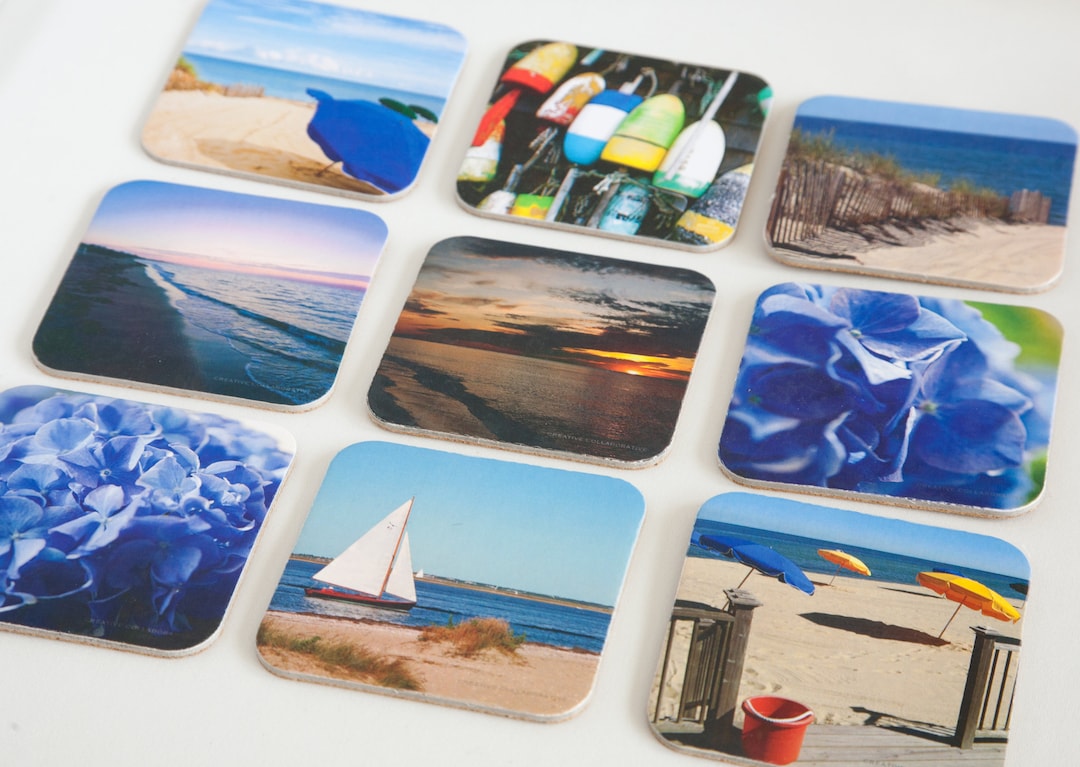 Set of 6 Assorted Beach Drink Coasters - Etsy