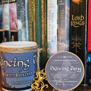 PRANCING PONY Embellished 7-oz Glass Tumbler Candle * Tolkien/Lord of the Rings/Hobbit/Middle-Earth-Inspired