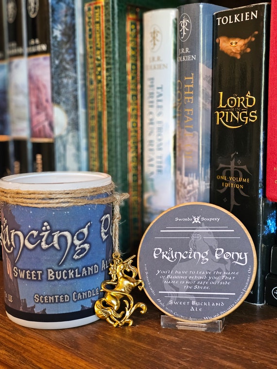PRANCING PONY Embellished 7-oz Glass Tumbler Candle * Tolkien/Lord of the Rings/Hobbit/Middle-Earth-Inspired