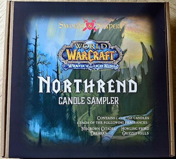 Northrend 4-Candle Boxed Set  World of Warcraft  Grizzly Hills, Icecrown Citadel, Dalaran, Howling Fjord 6 oz Wood Wick Candle