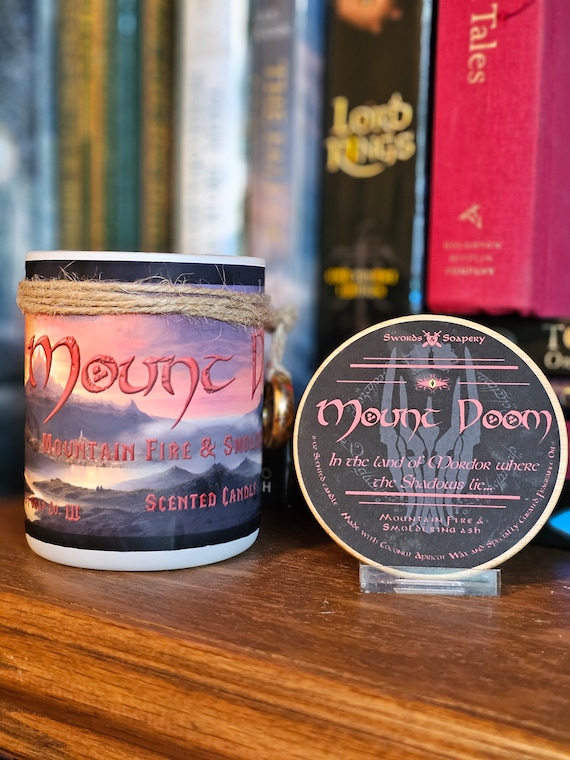 MOUNT DOOM Embellished 7-oz Glass Tumbler Candle * Tolkien/Lord of the Rings/Hobbit/Middle-Earth-Inspired