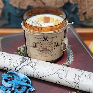 Black-Briar Meadery ESO Embellished 7-oz Glass Tumbler Candles * Elder Scrolls Skyrim-Inspired