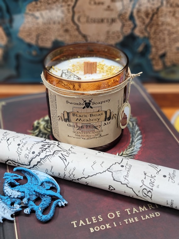 Black-Briar Meadery ESO Embellished 7-oz Glass Tumbler Candles * Elder Scrolls Skyrim-Inspired