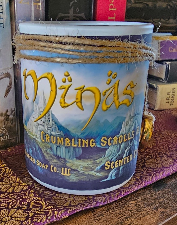 MINAS TIRITH Embellished 7-oz Glass Tumbler Candle * Tolkien/Lord of the Rings/Hobbit/Middle-Earth-Inspired
