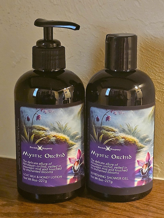 MYSTIC ORCHID Fantasy-Inspired Bath & Body Fragrance Collection - Shower Gel, Lotion, Roll-on Perfume, Body Butter