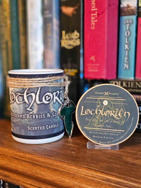 LOTHLORIEN Embellished 7-oz Glass Tumbler Candle * Tolkien/Lord of the Rings/Hobbit/Middle-Earth-Inspired