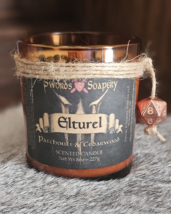ELTUREL Embellished 7-oz Glass Tumbler Candle * Baldur's Gate/BG3/Neverwinter/D&D/DnD/Dungeons and Dragons/RPG/Epic Fantasy-Inspired