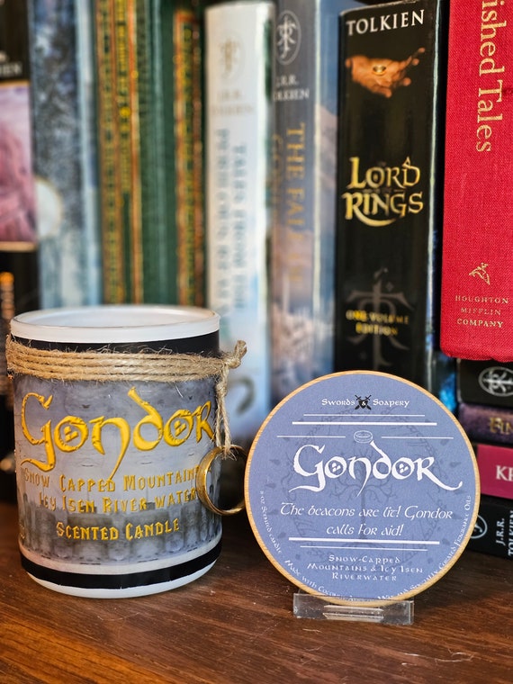 GONDOR Embellished 7-oz Glass Tumbler Candle * Tolkien/Lord of the Rings/Hobbit/Middle-Earth-Inspired