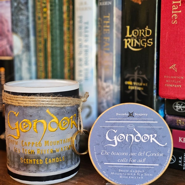 GONDOR Embellished 7-oz Glass Tumbler Candle * Tolkien/Lord of the Rings/Hobbit/Middle-Earth-Inspired