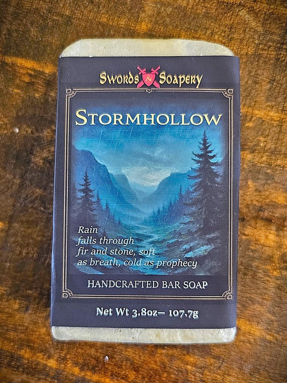 STORMHOLLOW– Earthy Moss & Rain Fantasy Artisan Soap | Cold Process, Moody Floral, Handmade Gift