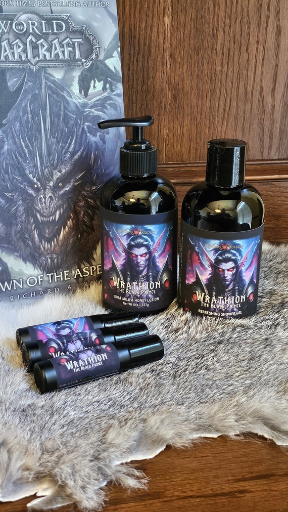 Wrathion the Black Prince World of Warcraft WOW Body Wash, Lotion & Fragrance Collection
