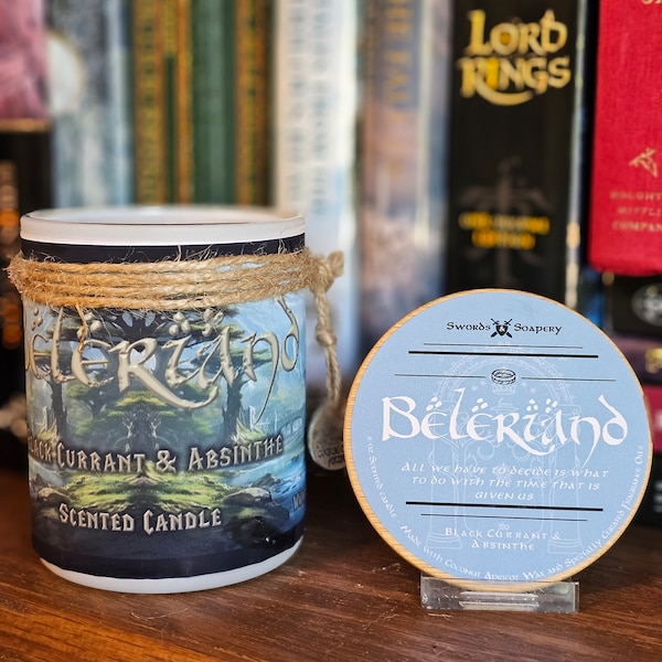 BELERIAND Embellished 7-oz Glass Tumbler Candle * Tolkien/Lord of the Rings/Hobbit/Middle-Earth-Inspired