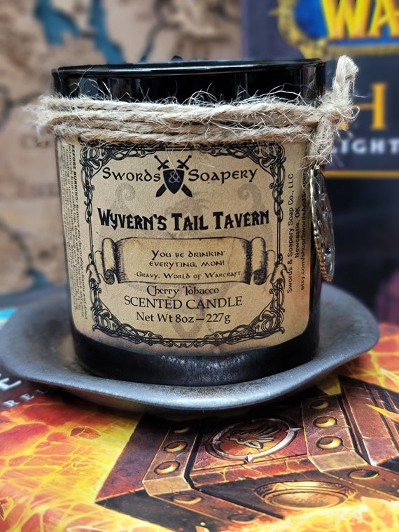 Wyvern's Tail Tavern | World Of Warcraft Candle | Lich King Dragonflight Paladin Death Knight Druid Mage Rogue Demon Hunter Shaman